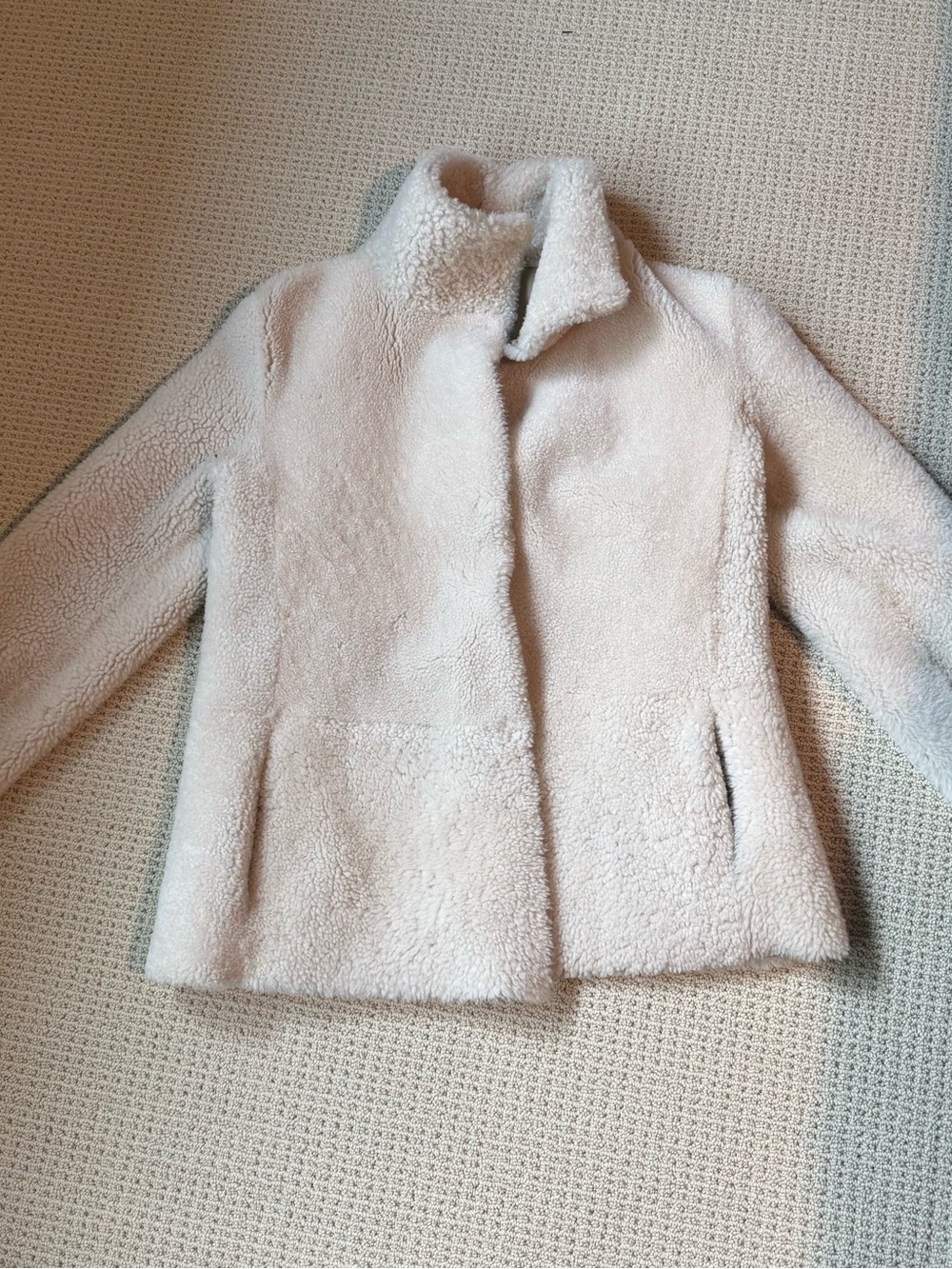 Blue Duck brand Women's reversible Cream Shearling Jacket